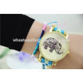 Guten Ruf china taobao bunte elephane Nylon Uhrenarmband Legierung Uhr billig